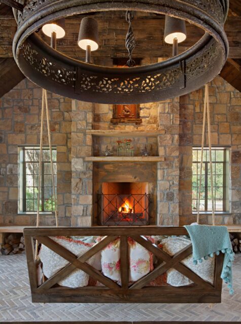 When the temperature drops, this is the place to be.
A swinging bed, a wood-burning hearth, and a design that echoes the original 1929 home. This pool house blends comfort with craftsmanship, all overlooking the main channel of the Tennessee River.

Contractor: @fetrainer_construction